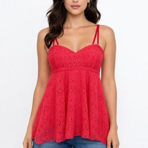 Alisha Levine Red Lace Swim Camisole